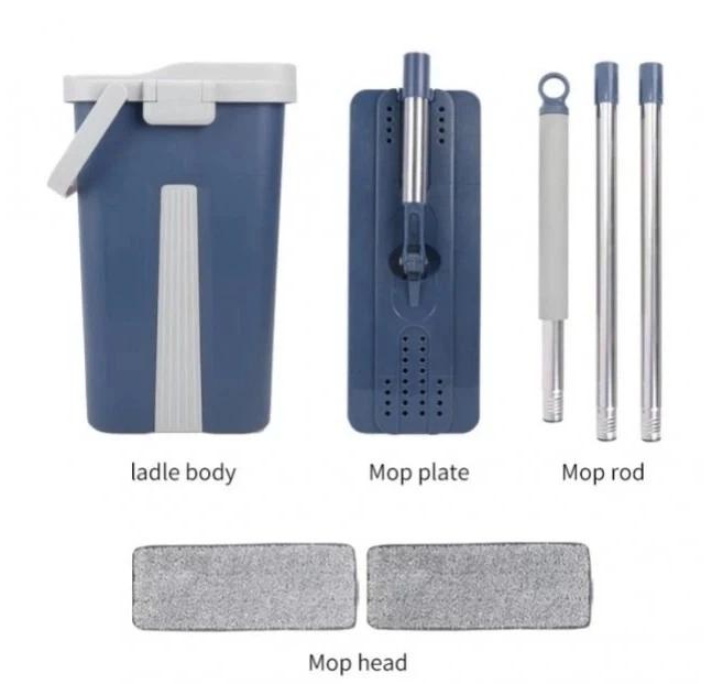 Serpillière plate avec seau essoreur